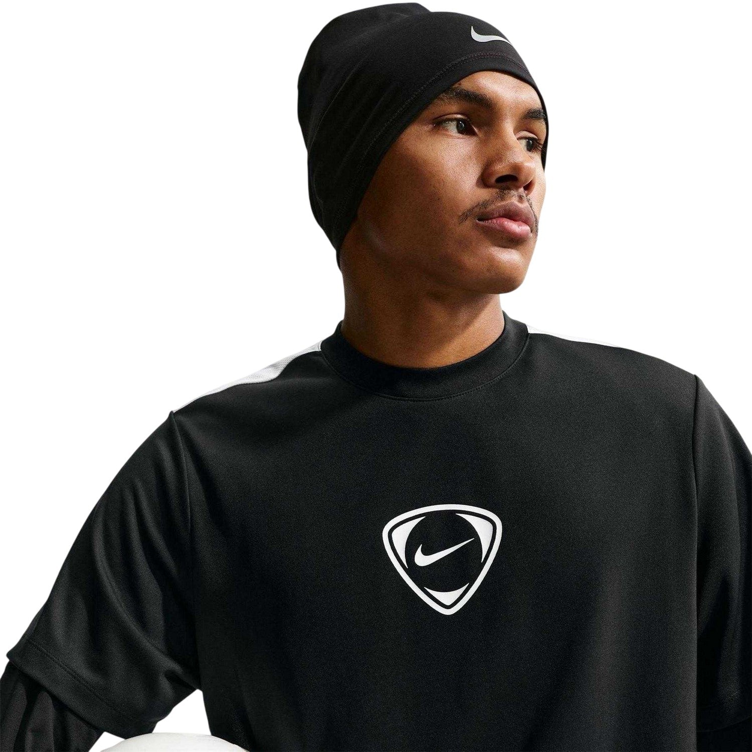 Black-White - Side - Nike Mens Academy Plus Dri-FIT T-Shirt