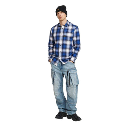 Deep Blue - Lifestyle - G-Star Mens Plaid Slim Long-Sleeved Shirt