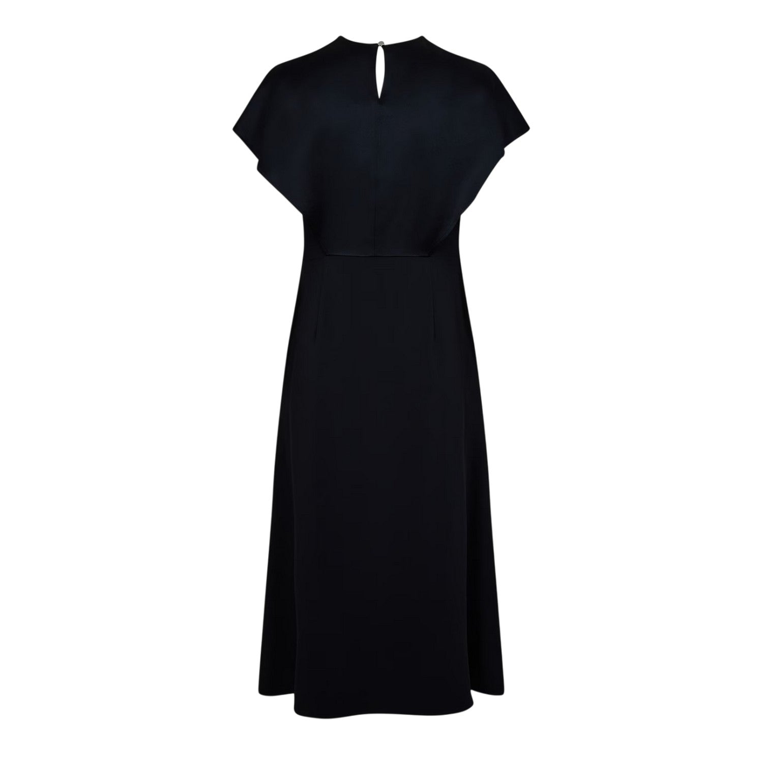 Black - Back - Boss Womens-Ladies Satin High Collar Midi Dress