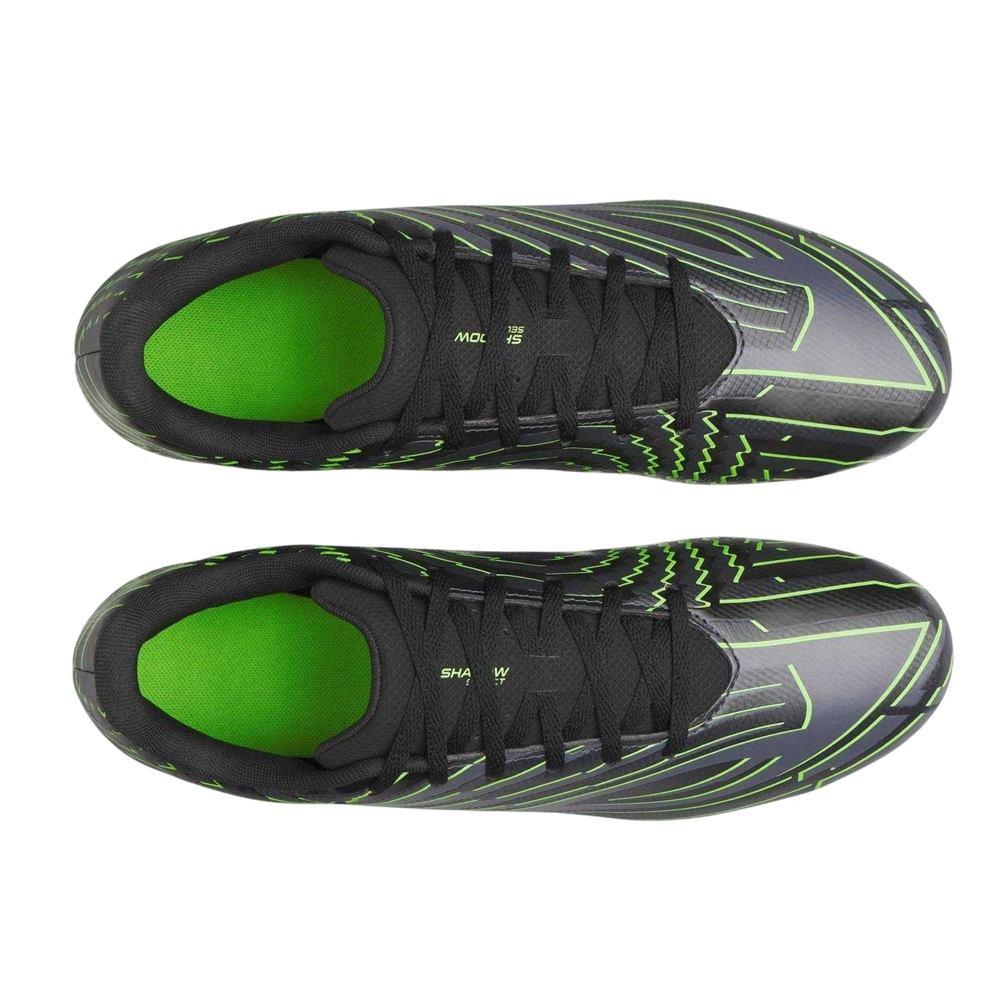 Black-Green - Side - Under Armour Mens Shadow Select 4 Firm Ground Football Boots