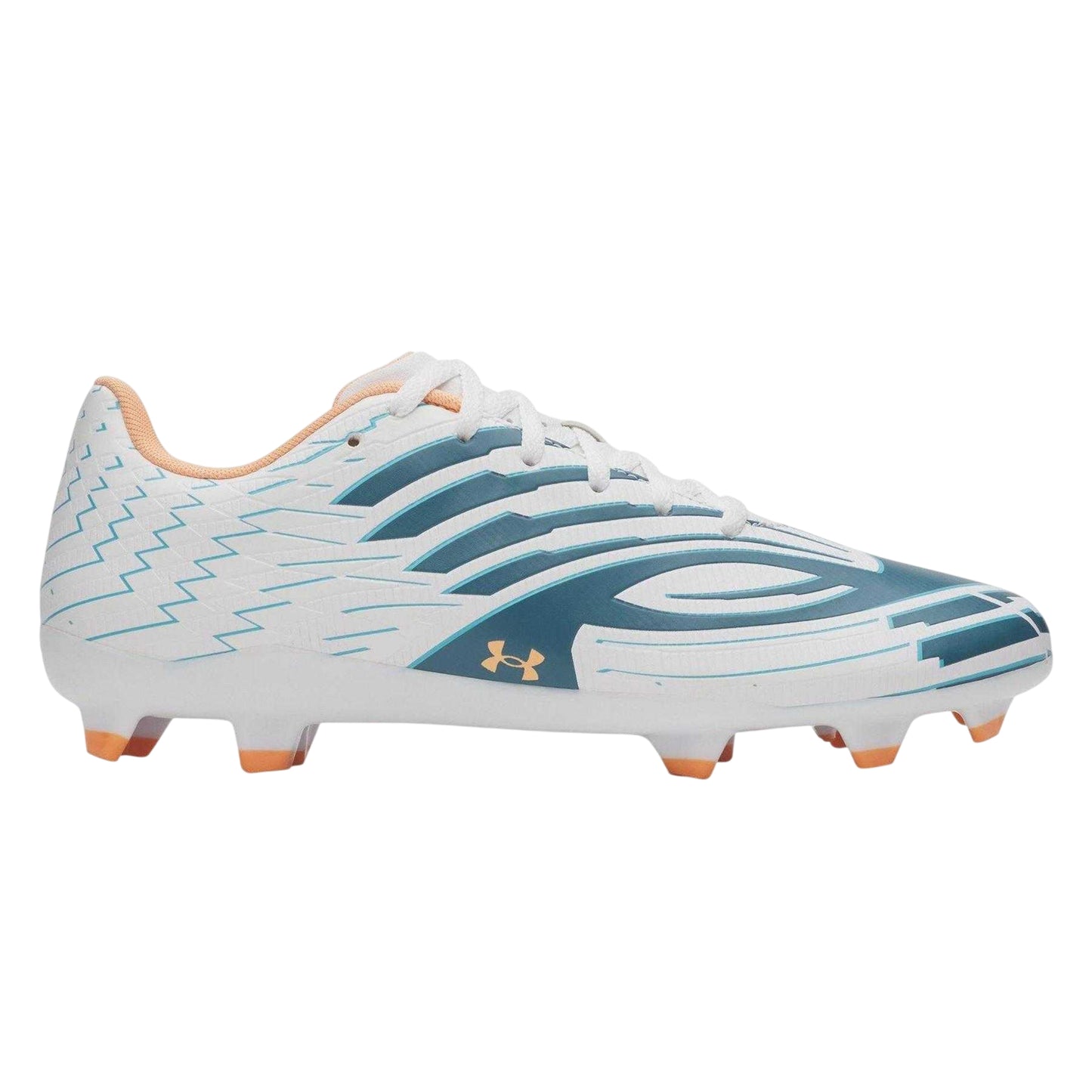Blue-White - Front - Under Armour Mens Shadow Select 4 Firm Ground Football Boots