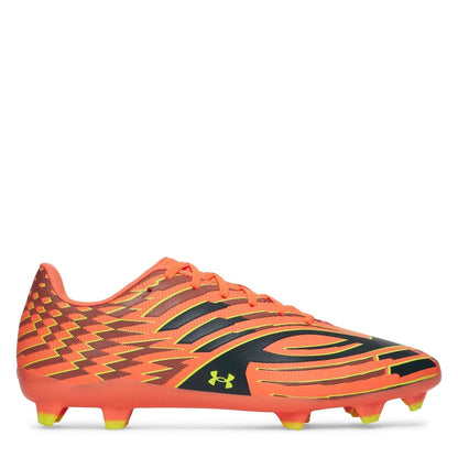 Orange-Black - Front - Under Armour Mens Shadow Select 4 Firm Ground Football Boots