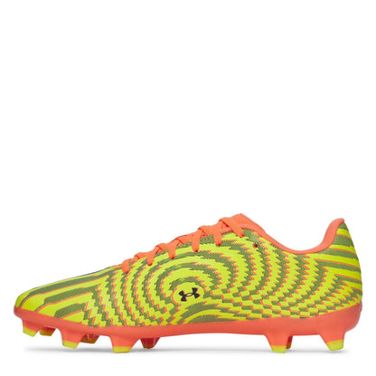 Orange-Black - Back - Under Armour Mens Shadow Select 4 Firm Ground Football Boots