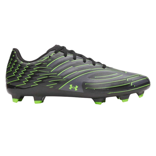 Black-Green - Front - Under Armour Mens Shadow Select 4 Firm Ground Football Boots
