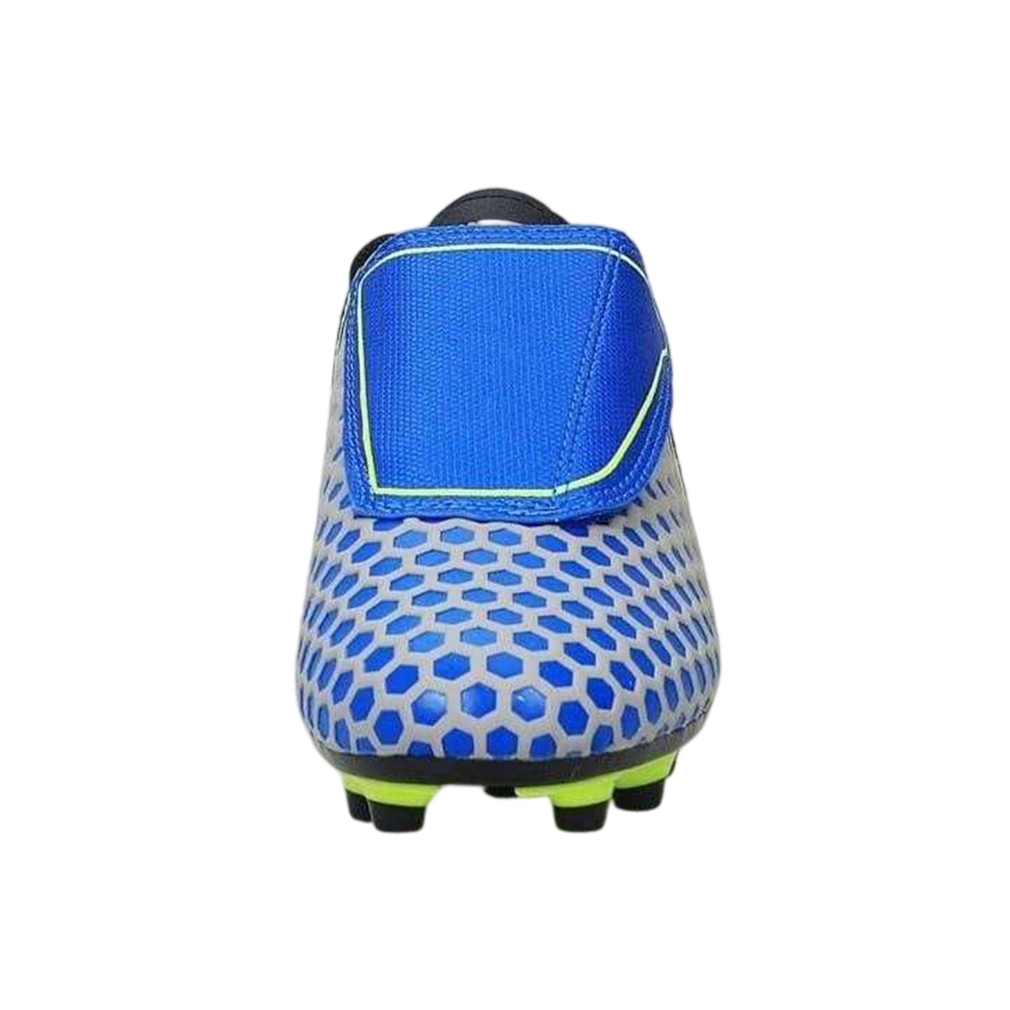 Blue - Back - Patrick Childrens-Kids Polka Dot Firm Ground Football Boots