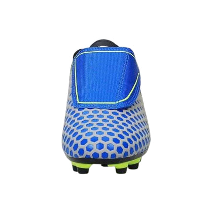 Blue - Back - Patrick Childrens-Kids Polka Dot Firm Ground Football Boots