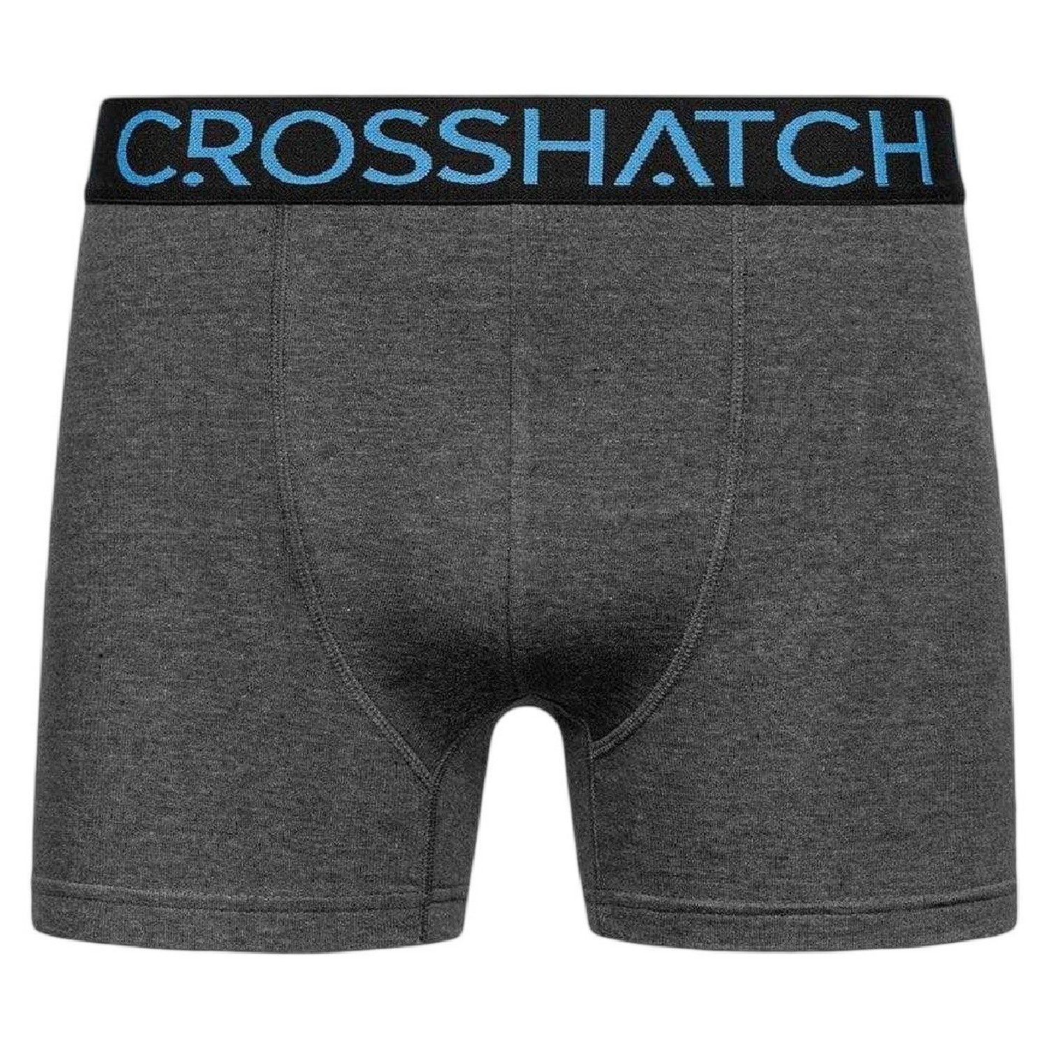 Black Blue - Side - Crosshatch Mens Logo Boxer Shorts (Pack of 3)