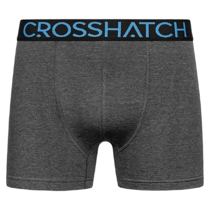 Black Blue - Side - Crosshatch Mens Logo Boxer Shorts (Pack of 3)