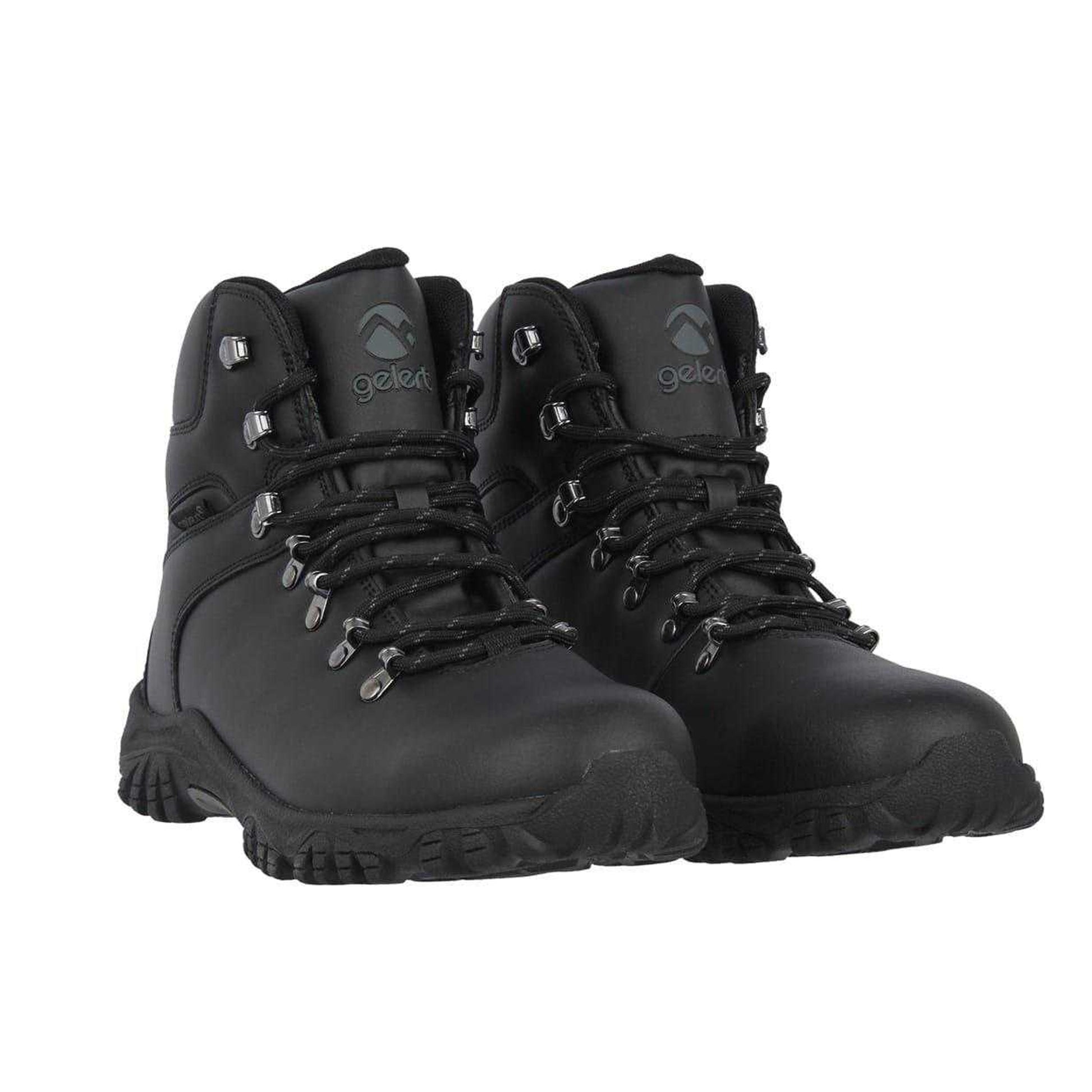Black - Front - Gelert Mens Leather Waterproof Walking Boots