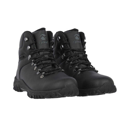 Black - Front - Gelert Mens Leather Waterproof Walking Boots