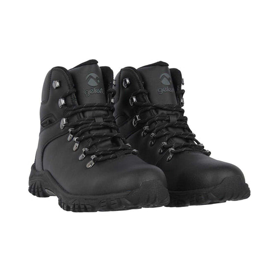 Black - Front - Gelert Mens Leather Waterproof Walking Boots
