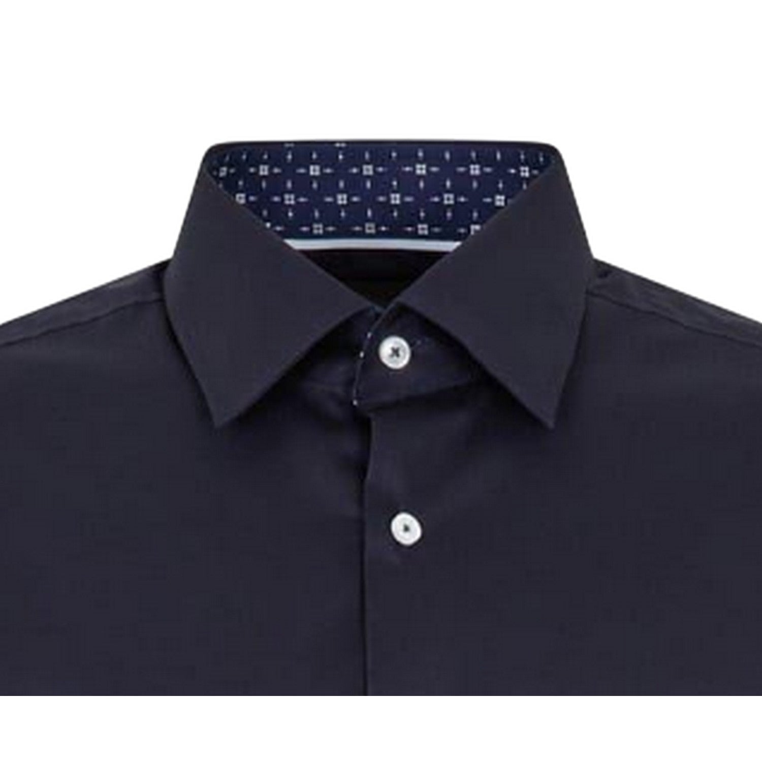 Dark Blue - Side - Boss Mens Oxford Long-Sleeved Formal Shirt