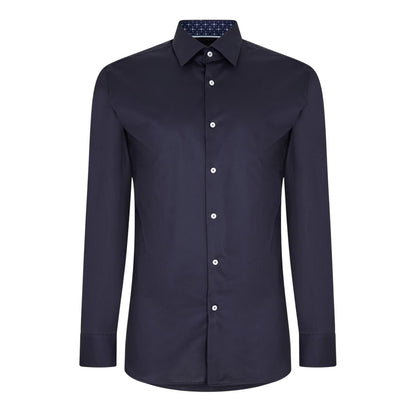 Dark Blue - Front - Boss Mens Oxford Long-Sleeved Formal Shirt