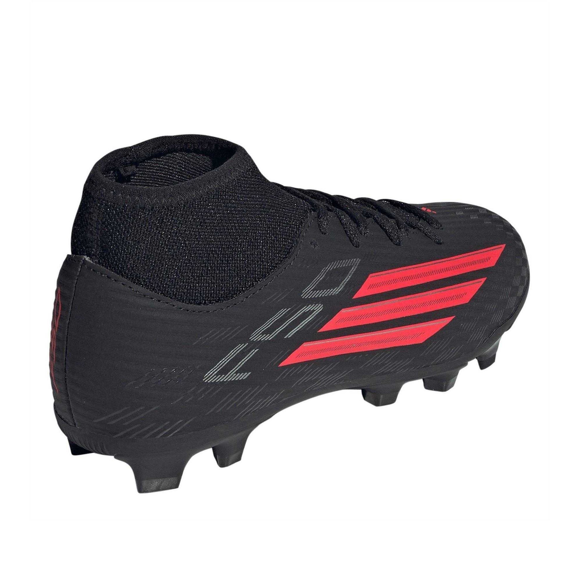Black-Red - Back - Adidas Childrens-Kids F50 League Firm Ground Football Boots