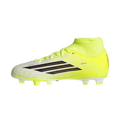 Solar Yellow - Side - Adidas Childrens-Kids F50 League Firm Ground Football Boots