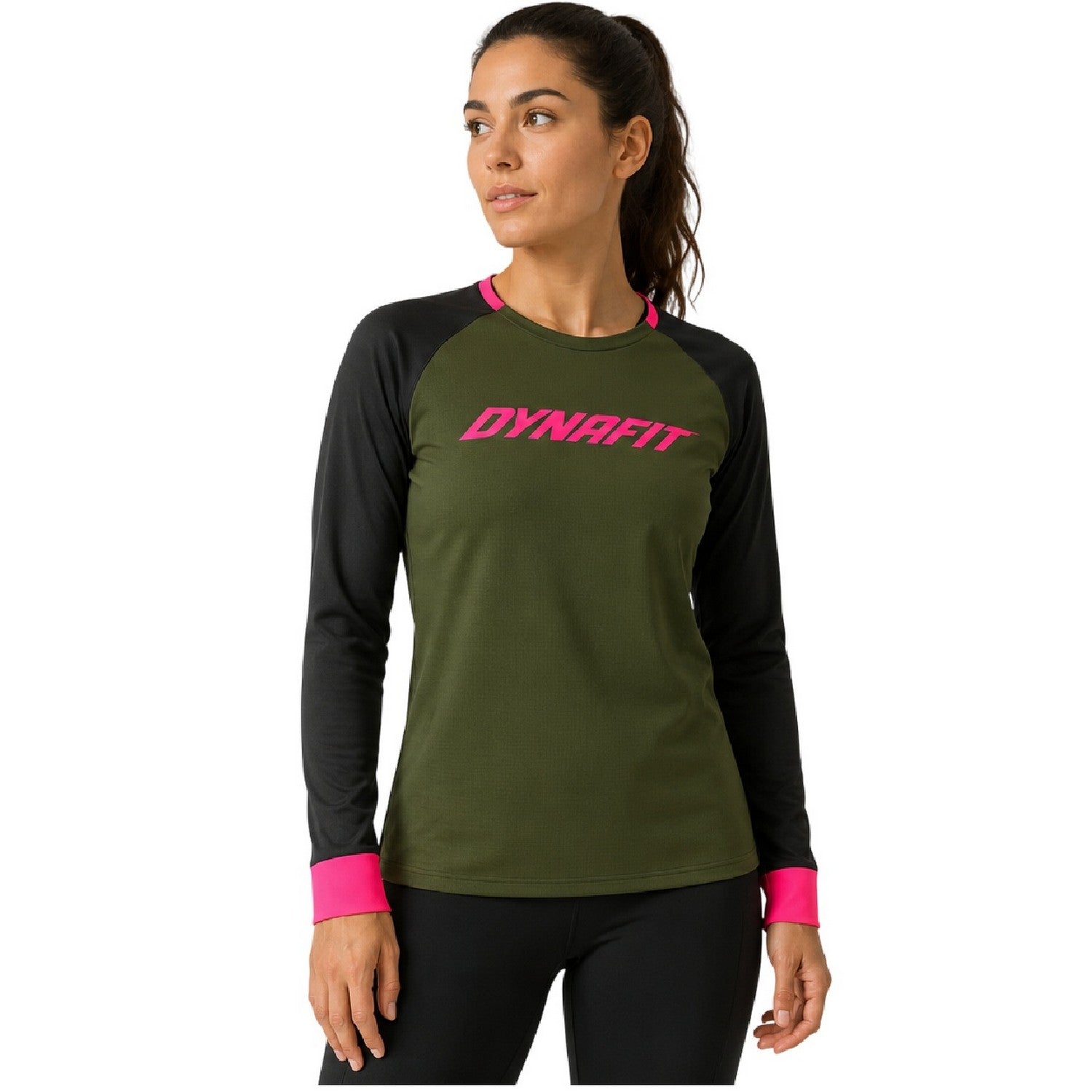 Moss - Side - Dynafit Womens-Ladies Raglan Long-Sleeved Bodysuit