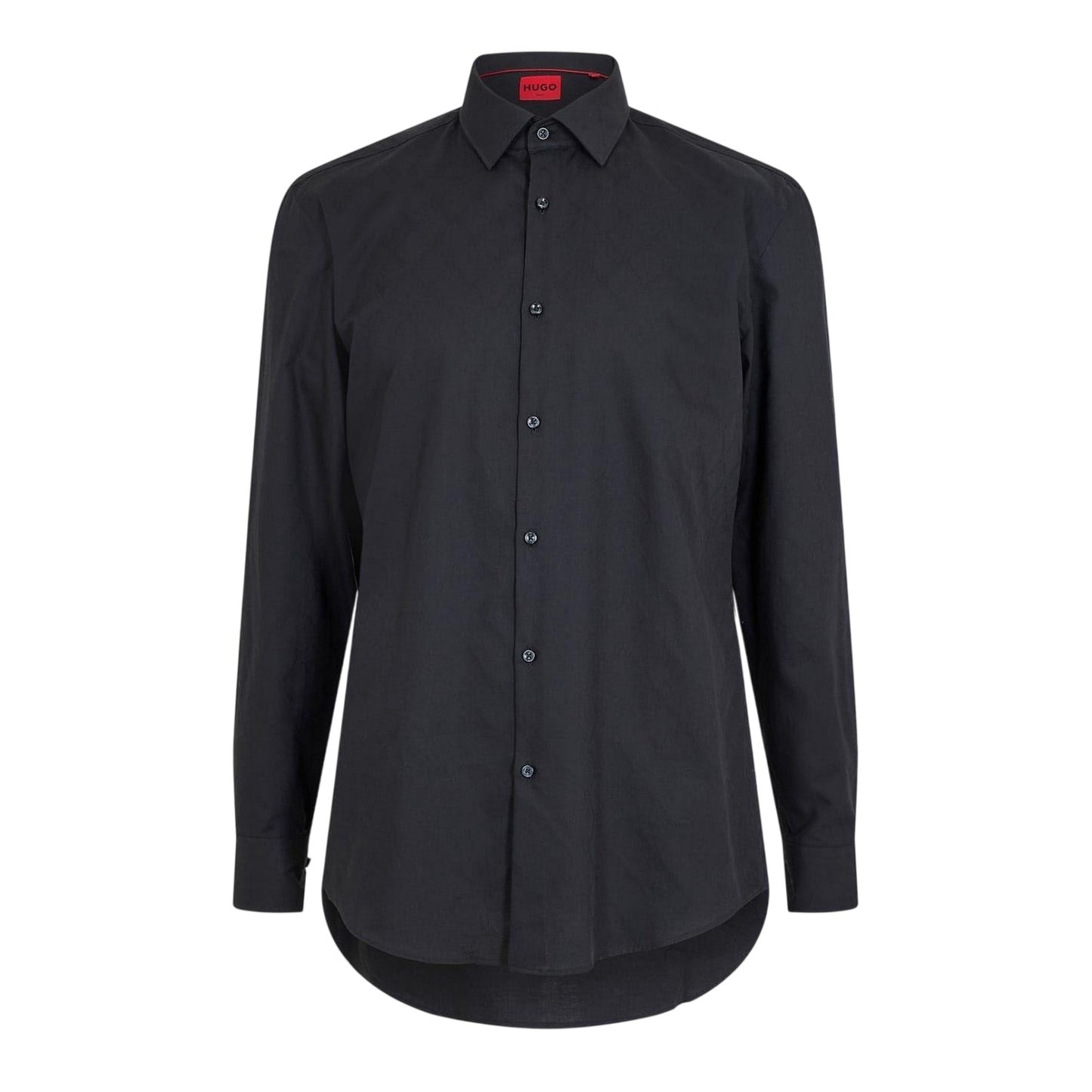 Black - Front - Boss Mens Point Collar Regular Long-Sleeved Shirt