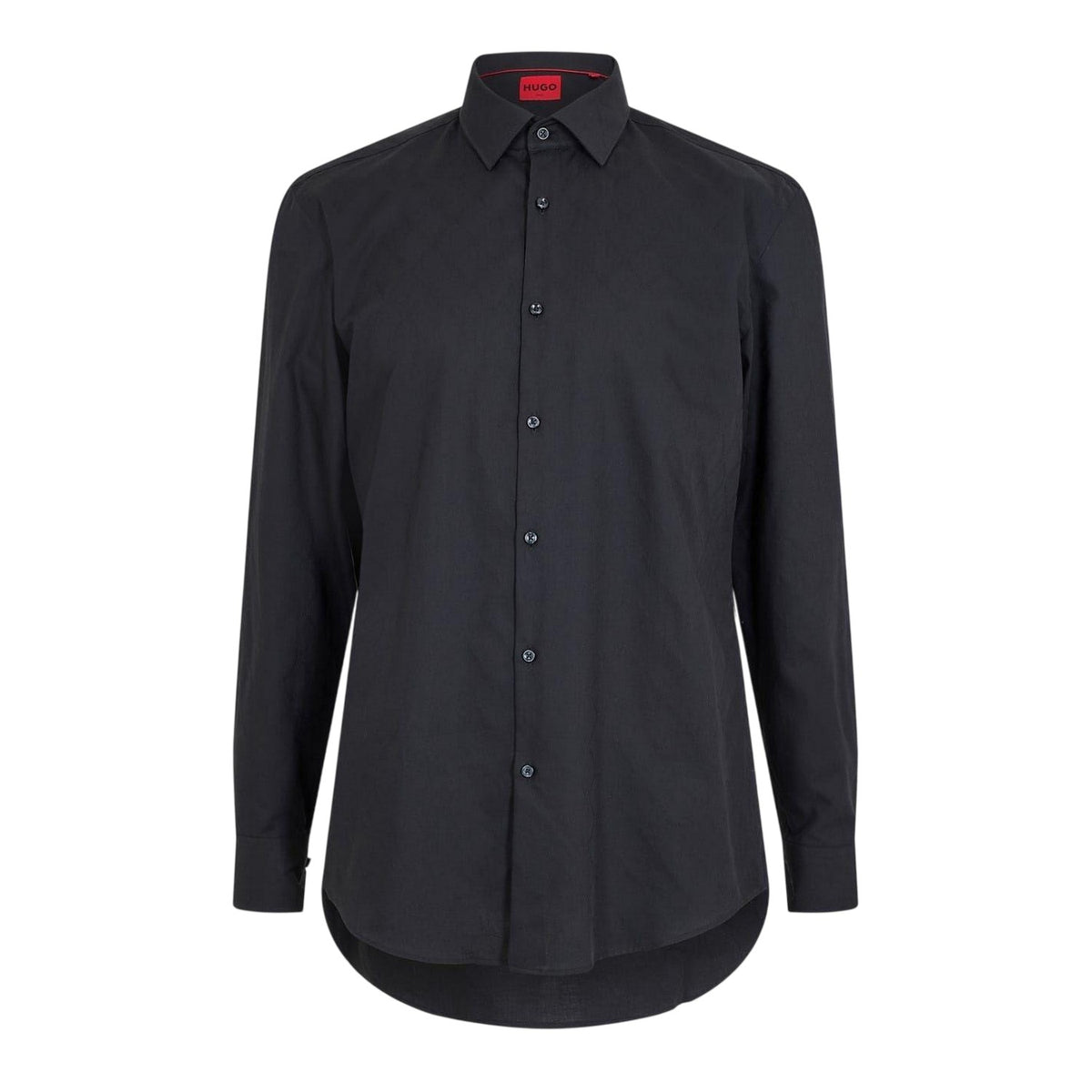 Black - Front - Boss Mens Point Collar Regular Long-Sleeved Shirt