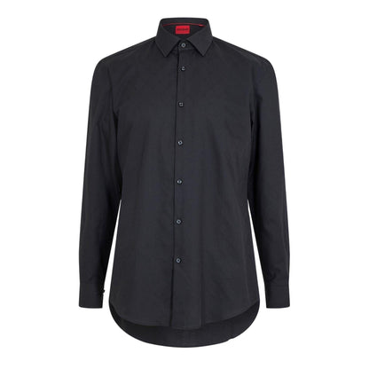 Black - Front - Boss Mens Point Collar Regular Long-Sleeved Shirt