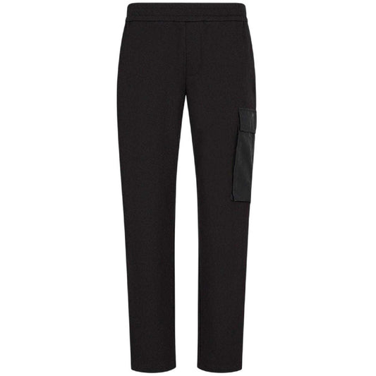Black - Front - Armani Exchange Mens Plain Trousers