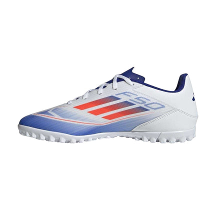 White-Red-Blue - Side - Adidas Mens F50 Club 3 Stripes Astro Turf Trainers