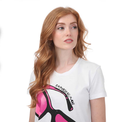 White - Side - Armani Womens-Ladies Glasses T-Shirt