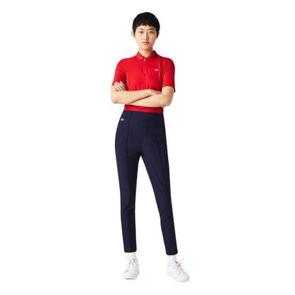 Navy Blue - Side - Lacoste Womens-Ladies Embroidered Logo Trousers