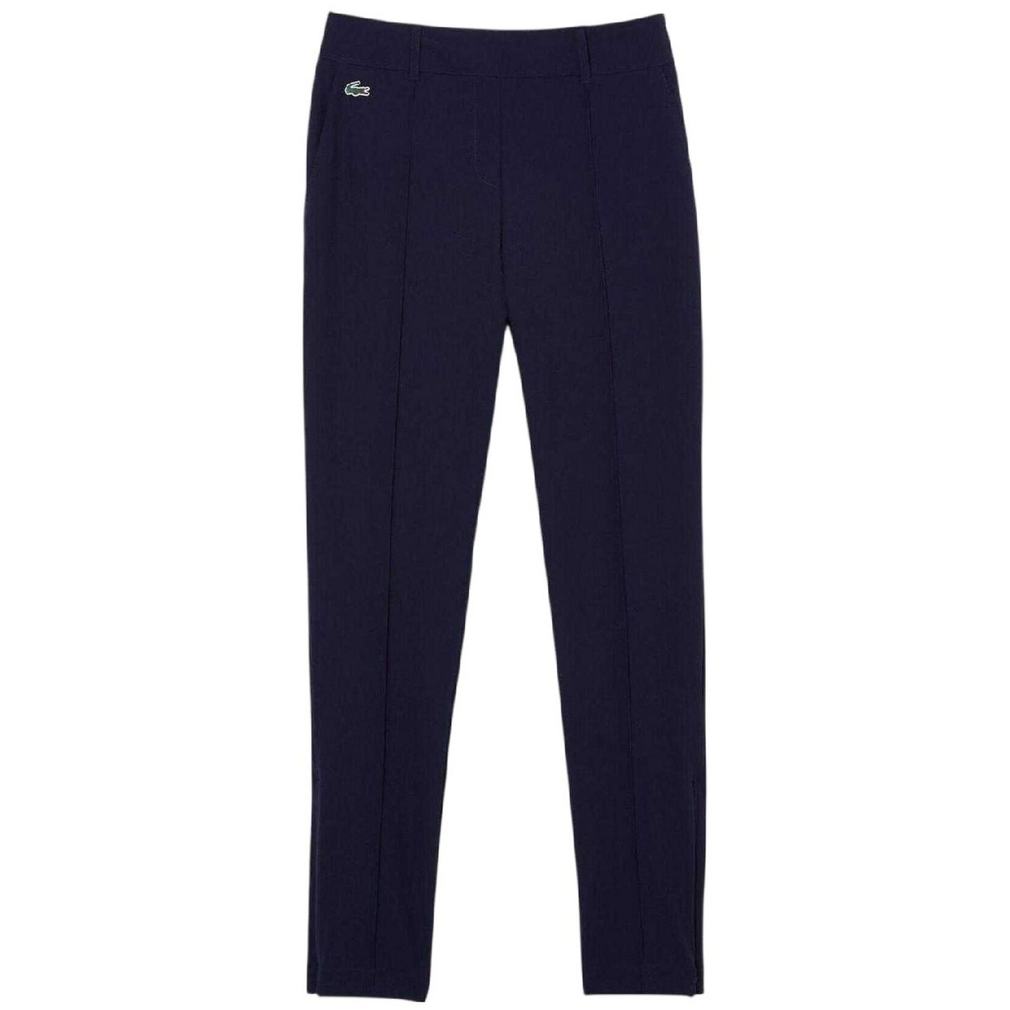 Navy Blue - Front - Lacoste Womens-Ladies Embroidered Logo Trousers