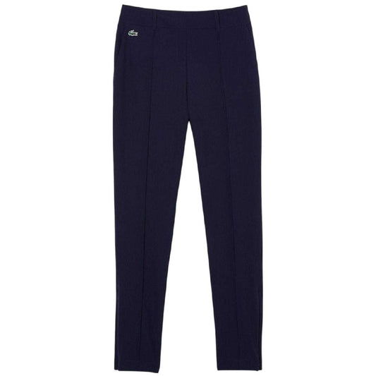 Navy Blue - Front - Lacoste Womens-Ladies Embroidered Logo Trousers