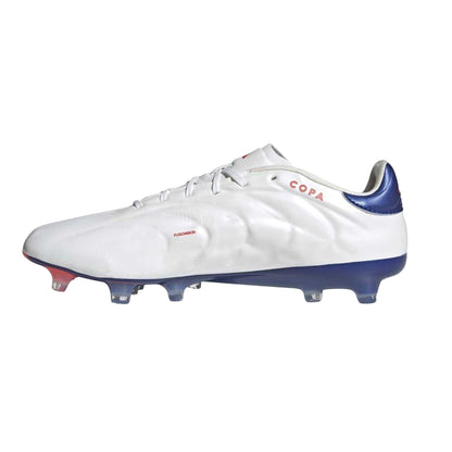 White-Blue - Side - Adidas Mens Copa Pure Elite Calf Leather Firm Ground Football Boots