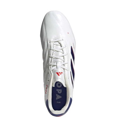White-Blue - Lifestyle - Adidas Mens Copa Pure Elite Calf Leather Firm Ground Football Boots