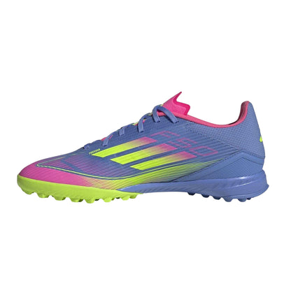 Blue-Lemon - Side - Adidas Mens F50 League Striped Football Boots