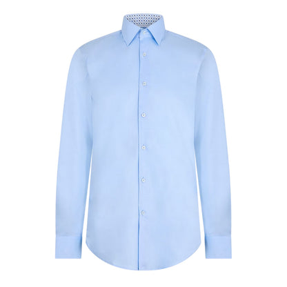 Pastel Blue - Front - Boss Mens Oxford Regular Long-Sleeved Shirt