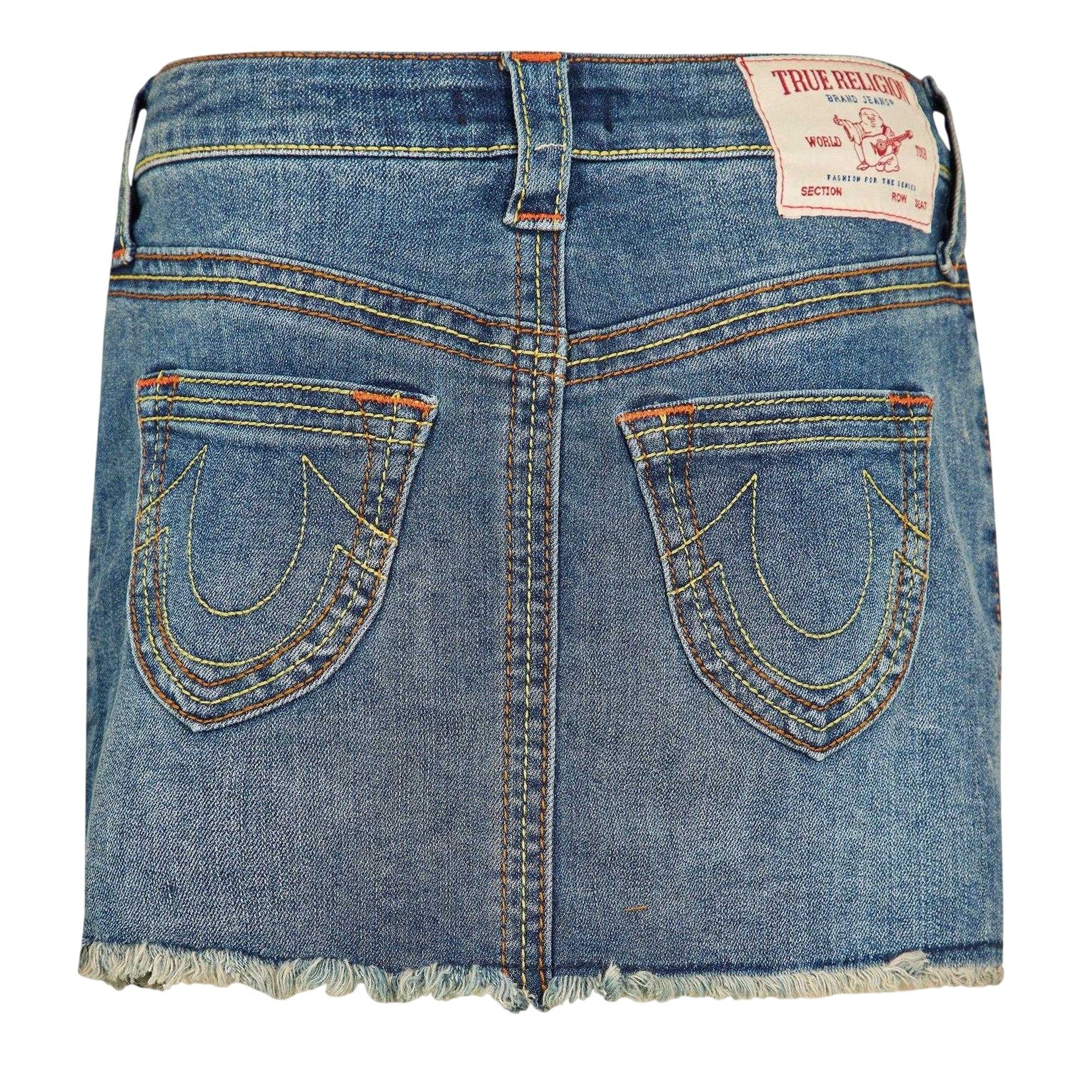 Blue - Back - True Religion Womens-Ladies Sadie Spade Denim Mini Skirt