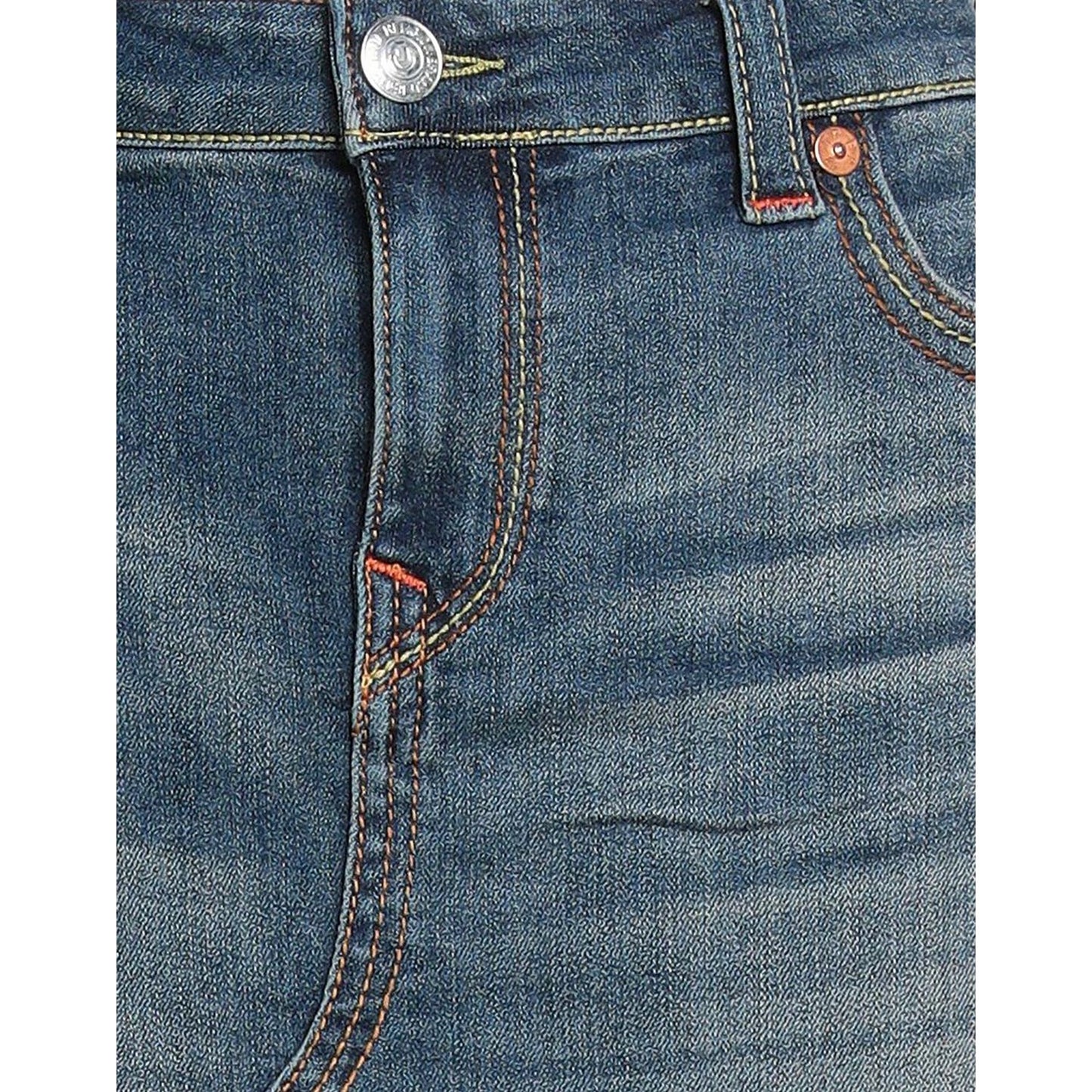 Blue - Side - True Religion Womens-Ladies Sadie Spade Denim Mini Skirt