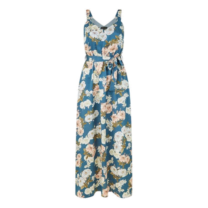 Blue - Front - Mela London Womens-Ladies Satin A-line Maxi Dress