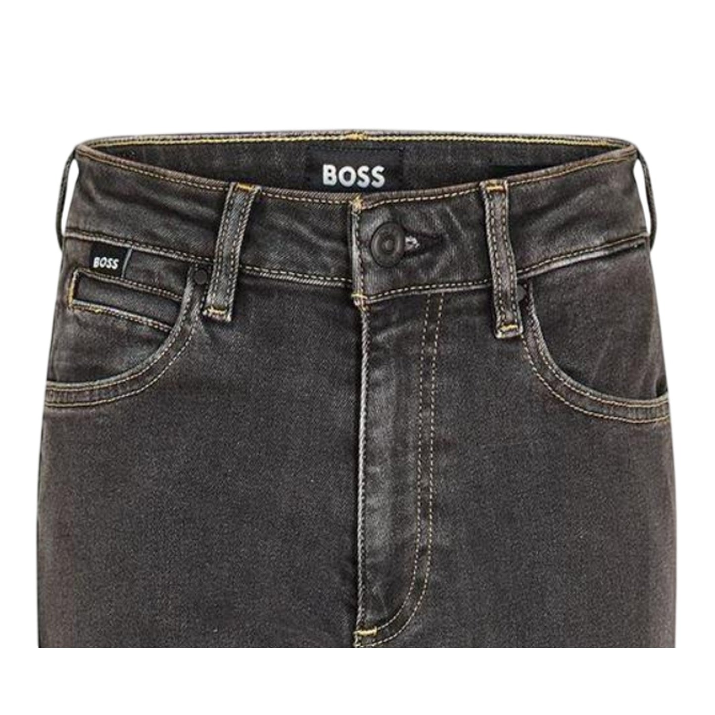 Pastel Grey - Side - Boss Womens-Ladies Denim Plain Slim Jeans
