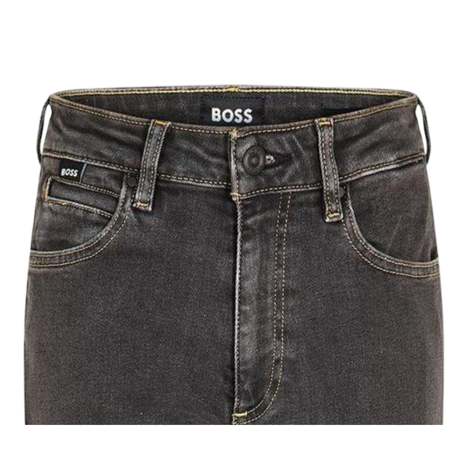 Pastel Grey - Side - Boss Womens-Ladies Denim Plain Slim Jeans