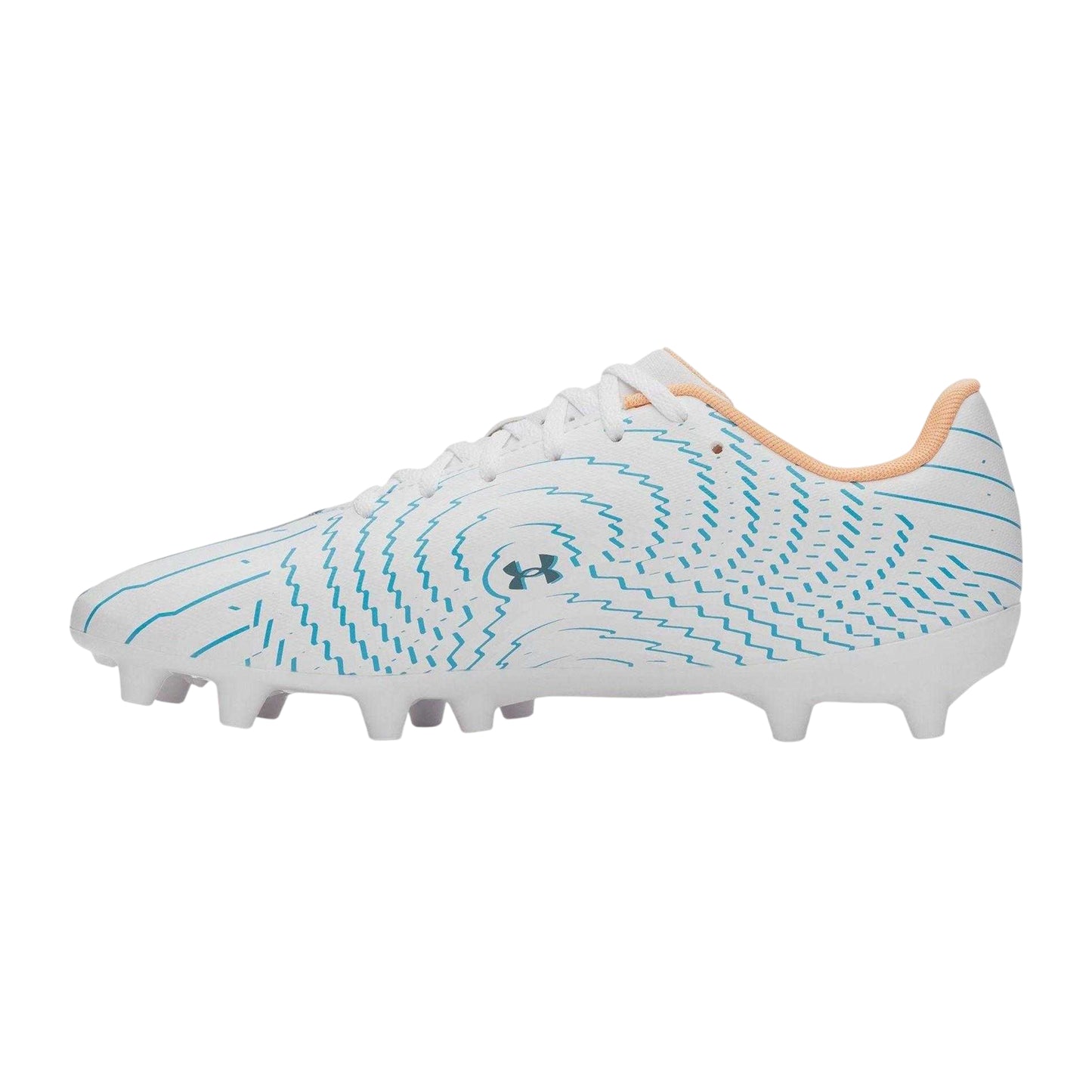 Blue-White - Back - Under Armour Mens Shadow Club 4 Patterned Firm Ground Football Boots