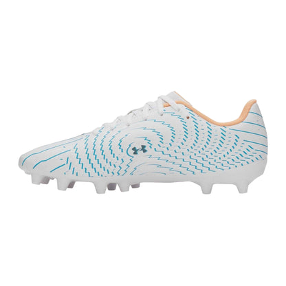 Blue-White - Back - Under Armour Mens Shadow Club 4 Patterned Firm Ground Football Boots