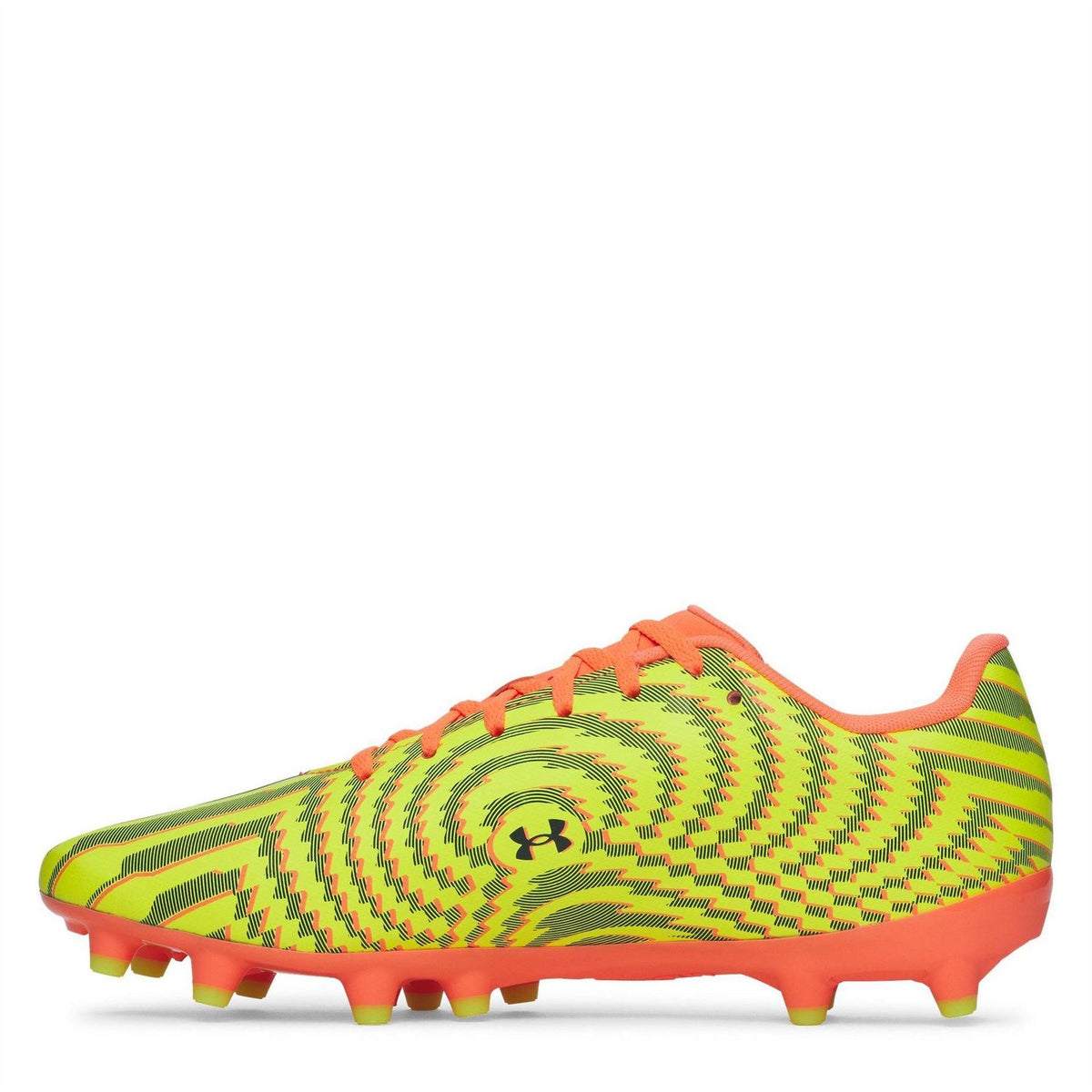 Orange-Black - Back - Under Armour Mens Shadow Club 4 Patterned Firm Ground Football Boots