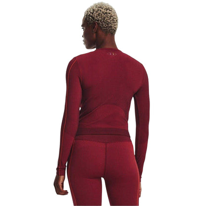 Red - Back - Under Armour Womens-Ladies UA Rush Seamless Long-Sleeved Top