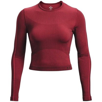 Red - Front - Under Armour Womens-Ladies UA Rush Seamless Long-Sleeved Top