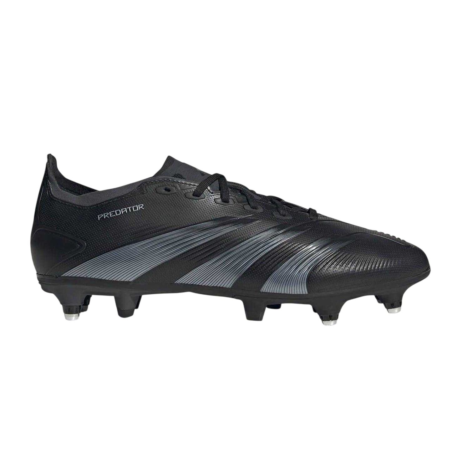 Core Black-Carbon Grey - Front - Adidas Mens Predator 24 Pro Knitted Collar Soft Ground Football Boots