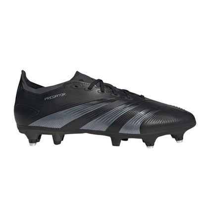 Core Black-Carbon Grey - Front - Adidas Mens Predator 24 Pro Knitted Collar Soft Ground Football Boots