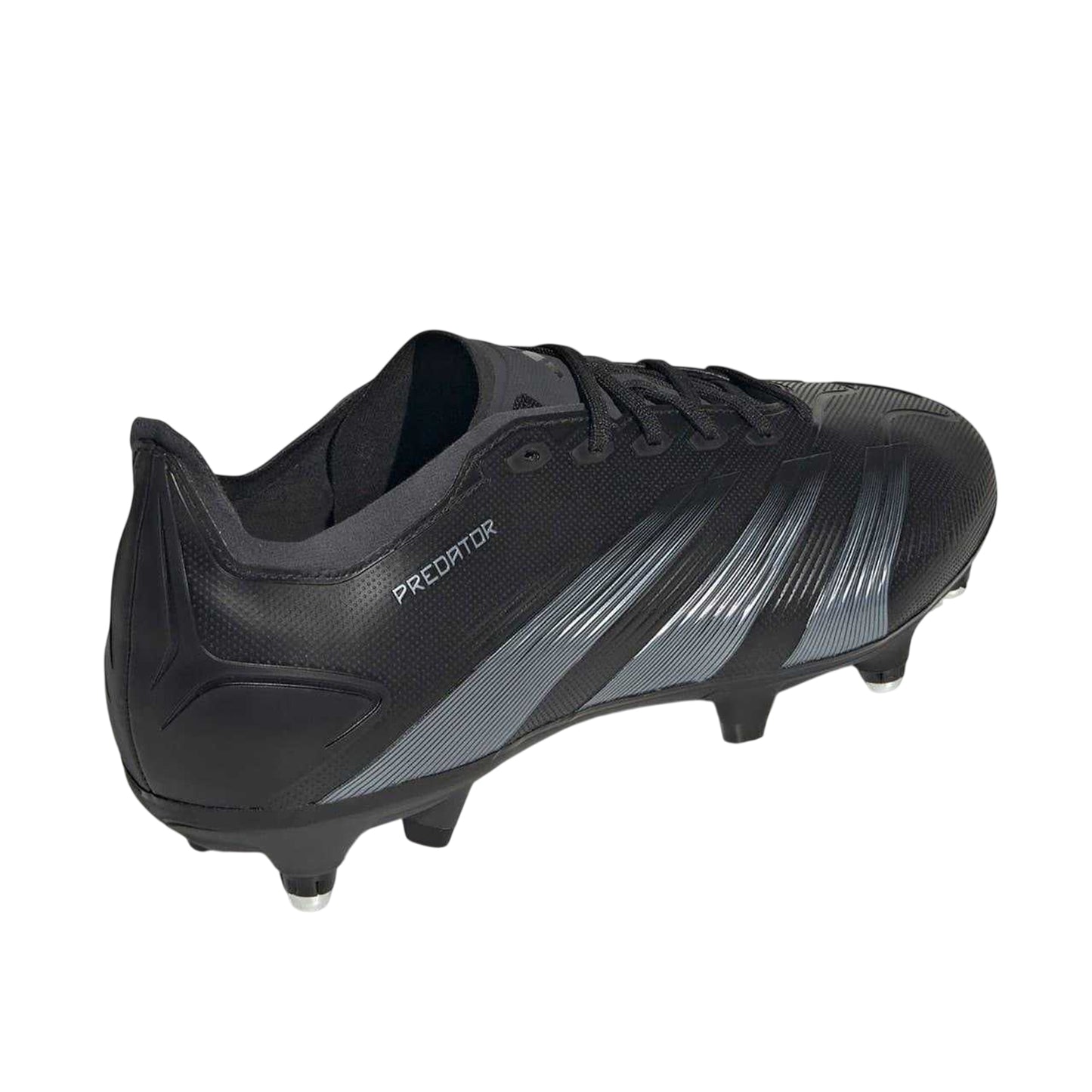 Core Black-Carbon Grey - Back - Adidas Mens Predator 24 Pro Knitted Collar Soft Ground Football Boots