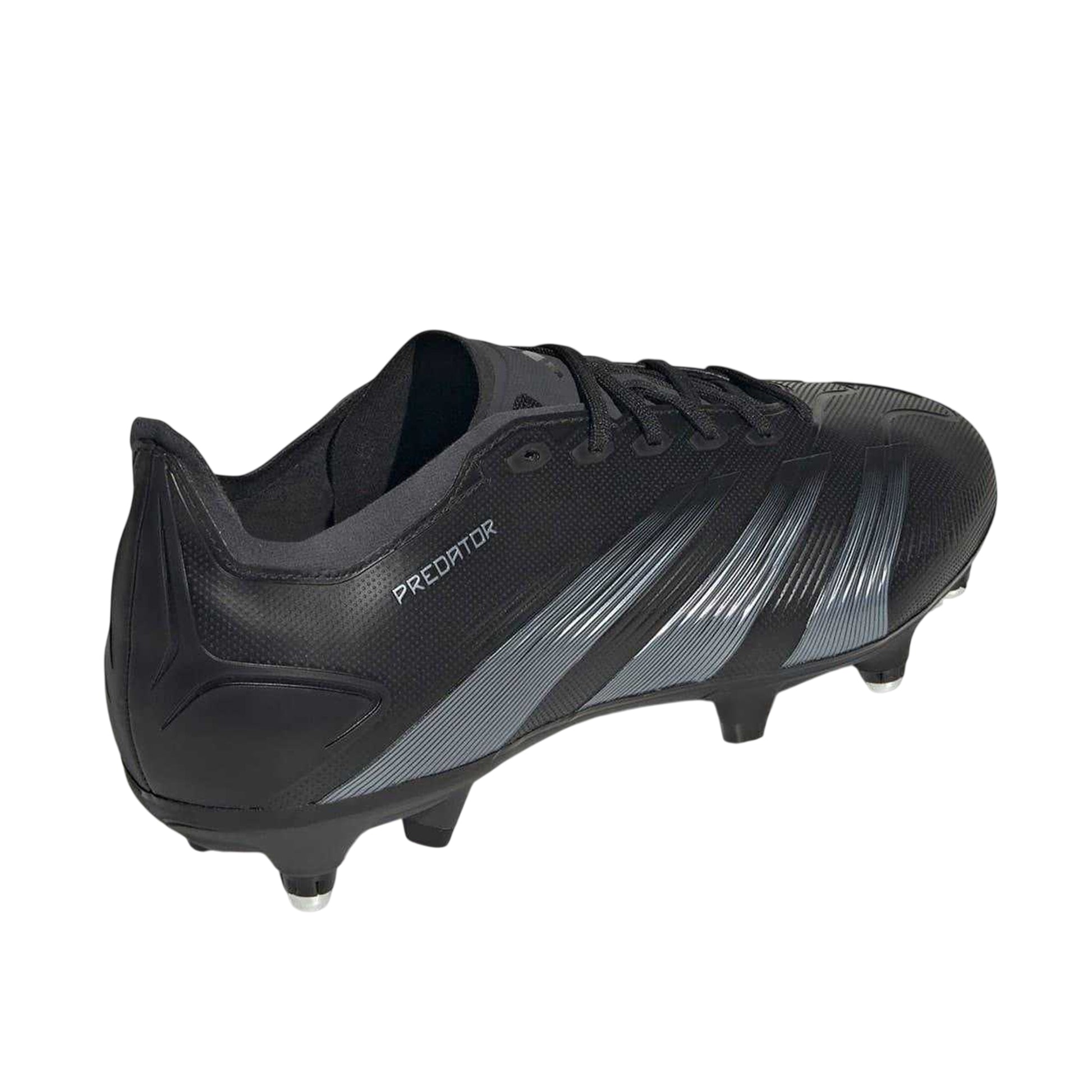 Core Black-Carbon Grey - Back - Adidas Mens Predator 24 Pro Knitted Collar Soft Ground Football Boots
