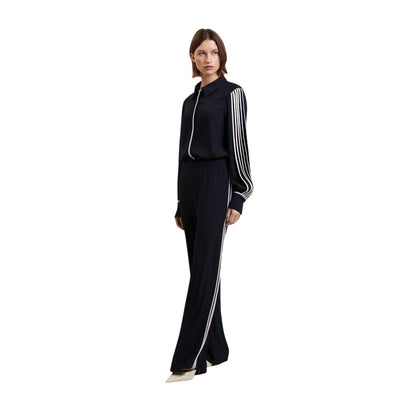 Navy - Side - Ted Baker Womens-Ladies 3 Stripes Wide Leg Trousers