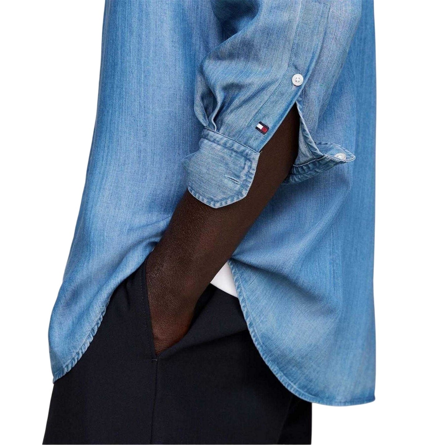 Denim - Lifestyle - Tommy Hilfiger Mens Denim Slim Long-Sleeved Shirt