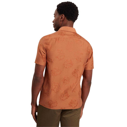 Burnt Red - Back - Ted Baker Mens Regular Short-Sleeved Shirt